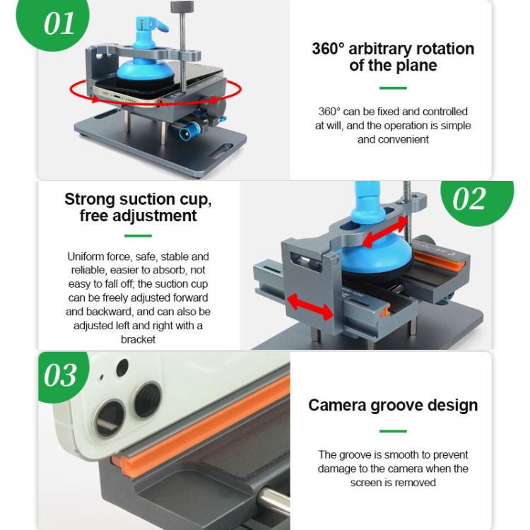 RELIFE RL-601S Plus 2 In 1 Split Screen Rotating Mobile Phone Repair Fixture Multifunctional Rotating Clamp - Repair Fixture by RELIFE | Online Shopping UK | buy2fix