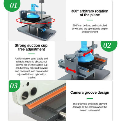RELIFE RL-601S Plus 2 In 1 Split Screen Rotating Mobile Phone Repair Fixture Multifunctional Rotating Clamp - Repair Fixture by RELIFE | Online Shopping UK | buy2fix