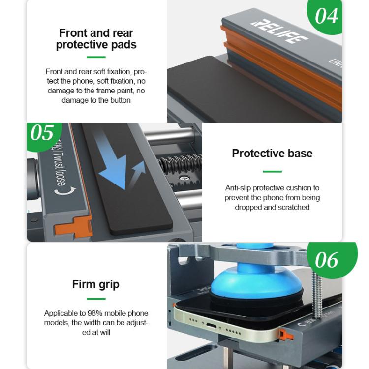 RELIFE RL-601S Plus 2 In 1 Split Screen Rotating Mobile Phone Repair Fixture Multifunctional Rotating Clamp - Repair Fixture by RELIFE | Online Shopping UK | buy2fix