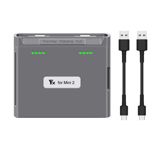For DJI Mini 2 SE/Mini 2/Mini 4K YX Charger 2-way Battery Charging Hub(Gray) - Other by YX | Online Shopping UK | buy2fix
