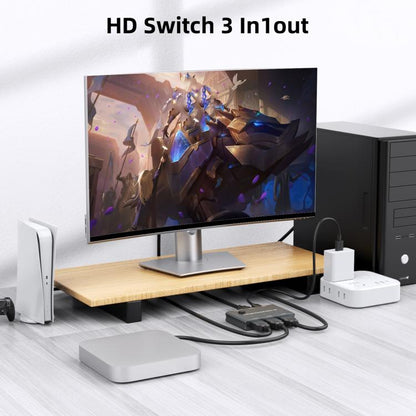 HD31 3 In 1 Out HDMI Switch 8K 60Hz / 4K 120Hz Computer HD Conversion - Switch by buy2fix | Online Shopping UK | buy2fix