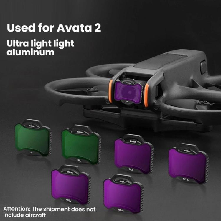 For DJI Avata 2 BRDRC Aluminum Frame Filter Accessories, Specification: ND8+ND16+ND32+ND64 - Lens Filter by BRDRC | Online Shopping UK | buy2fix