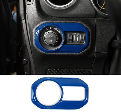 For Jeep Wrangler JL & JLU 2018-2023 Models Light Switch Panel Trim Cover(Blue) - Car Interior Mouldings by buy2fix | Online Shopping UK | buy2fix
