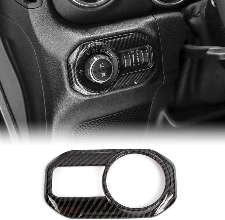For Jeep Wrangler JL & JLU 2018-2023 Models Light Switch Panel Trim Cover(Carbon Fiber) - Car Interior Mouldings by buy2fix | Online Shopping UK | buy2fix