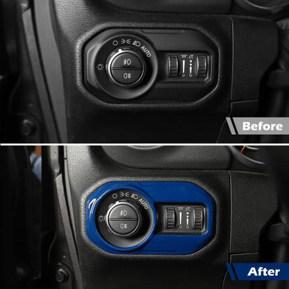 For Jeep Wrangler JL & JLU 2018-2023 Models Light Switch Panel Trim Cover(Blue) - Car Interior Mouldings by buy2fix | Online Shopping UK | buy2fix
