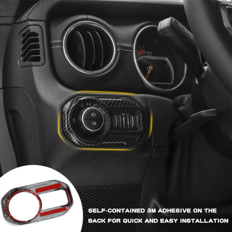 For Jeep Wrangler JL & JLU 2018-2023 Models Light Switch Panel Trim Cover(Carbon Fiber) - Car Interior Mouldings by buy2fix | Online Shopping UK | buy2fix