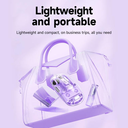 IMICE T400 4 Keys 1600DPI Dual-Mode Mouse Transparent Bluetooth Charging Wireless Silent Mice(Purple) - Wireless Mice by iMICE | Online Shopping UK | buy2fix
