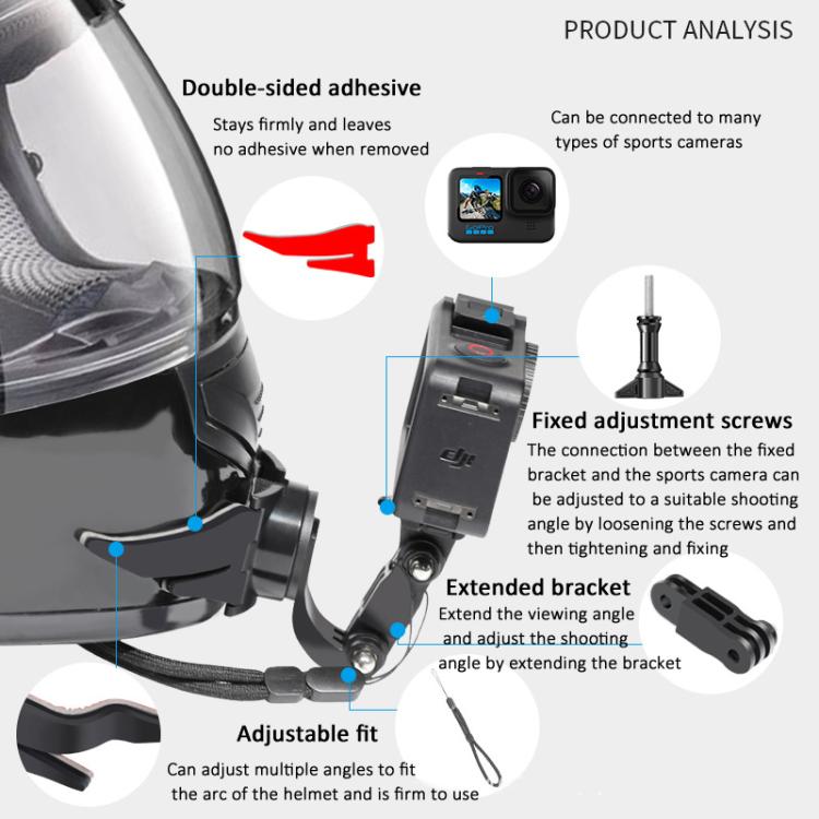 360-degree Rotatable Helmet Chin Mount for GoPro HERO/Insta360/DJI Osmo Action POV Camera Mount - Helmet Mount by buy2fix | Online Shopping UK | buy2fix