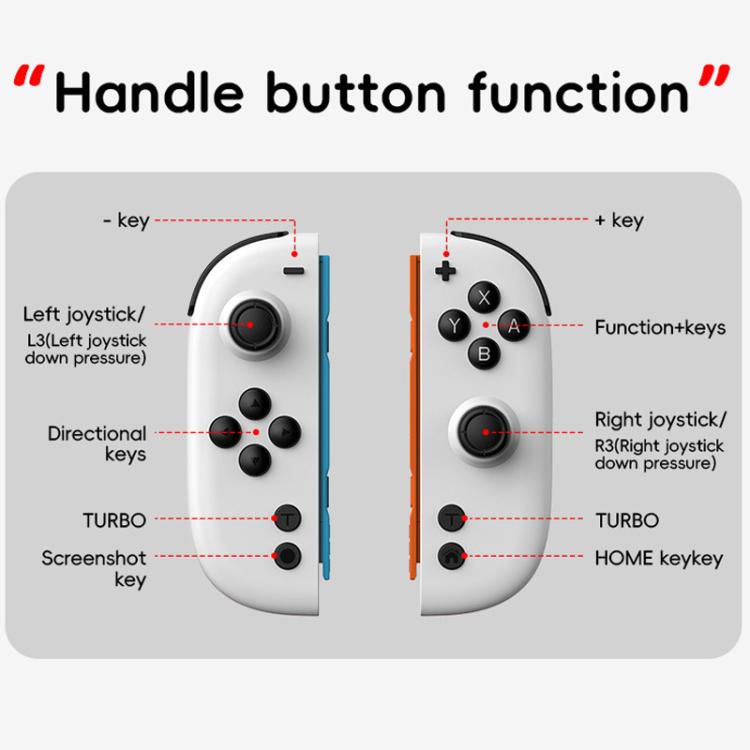 For Nintendo Switch JOY-05 Split Controllers TMR Hall Effect Joysticks, 6-Axis Motion & RGB Lighting(Red Blue) - Gamepads by buy2fix | Online Shopping UK | buy2fix