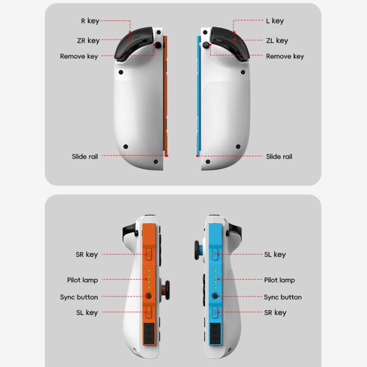 For Nintendo Switch JOY-05 Split Controllers TMR Hall Effect Joysticks, 6-Axis Motion & RGB Lighting(White) - Gamepads by buy2fix | Online Shopping UK | buy2fix