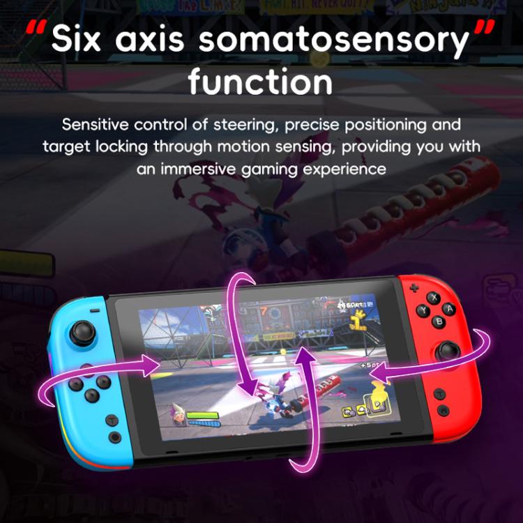 For Nintendo Switch JOY-05 Split Controllers TMR Hall Effect Joysticks, 6-Axis Motion & RGB Lighting(Red Blue) - Gamepads by buy2fix | Online Shopping UK | buy2fix