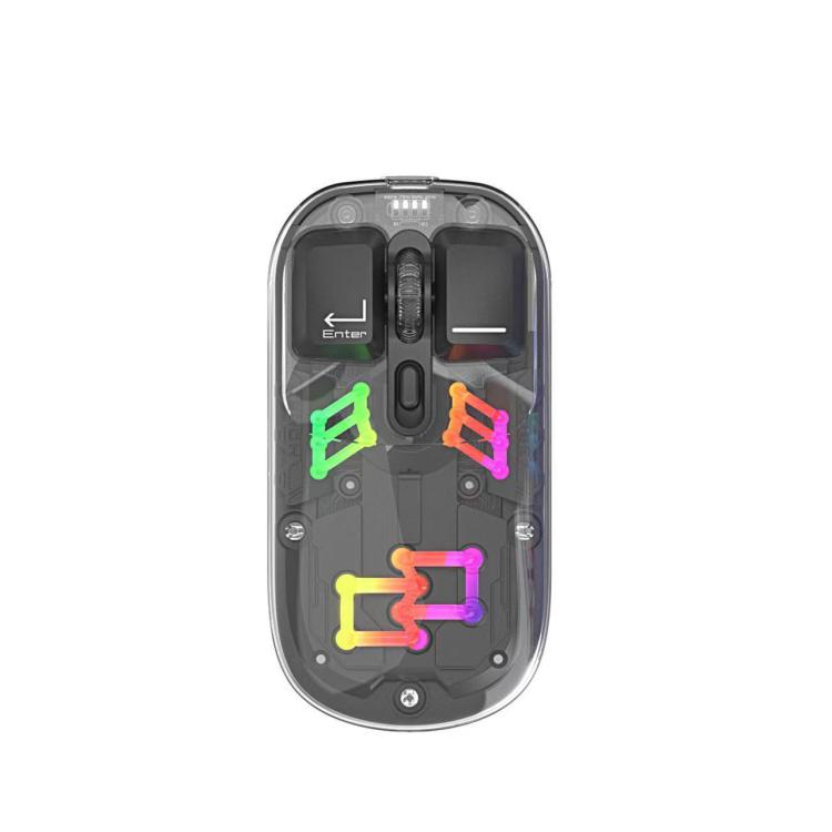 IMICE T300 4 Keys 1600DPI RGB Luminous Mouse Bluetooth Dual Mode Charging Wireless Silent Mouse With Magnetic Back Cover(Black) - Wireless Mice by iMICE | Online Shopping UK | buy2fix