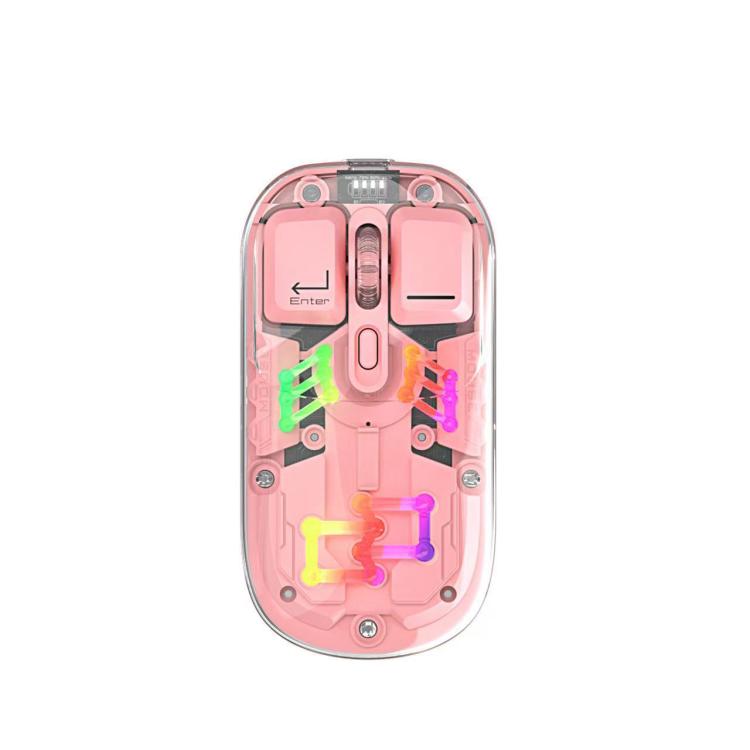 IMICE T300 4 Keys 1600DPI RGB Luminous Mouse Bluetooth Dual Mode Charging Wireless Silent Mouse With Magnetic Back Cover(Pink) - Wireless Mice by iMICE | Online Shopping UK | buy2fix