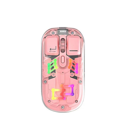 IMICE T300 4 Keys 1600DPI RGB Luminous Mouse Bluetooth Dual Mode Charging Wireless Silent Mouse With Magnetic Back Cover(Pink) - Wireless Mice by iMICE | Online Shopping UK | buy2fix