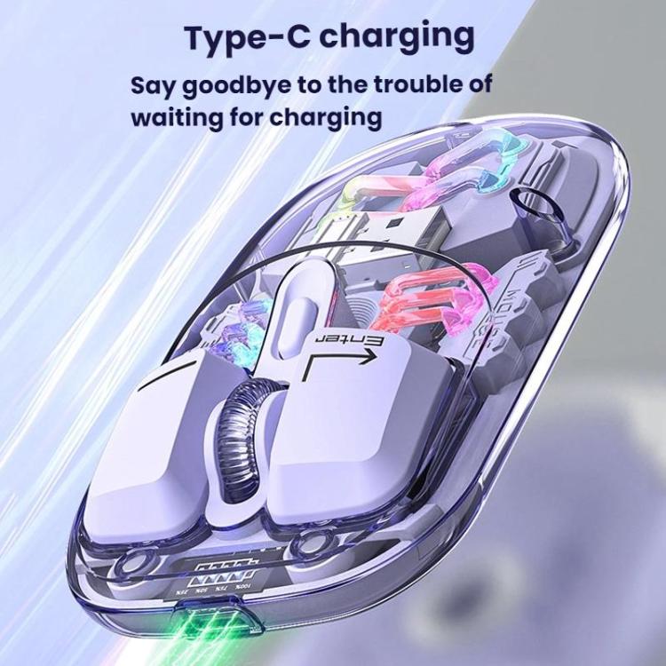 IMICE T300 4 Keys 1600DPI RGB Luminous Mouse Bluetooth Dual Mode Charging Wireless Silent Mouse With Magnetic Back Cover(Blue) - Wireless Mice by iMICE | Online Shopping UK | buy2fix