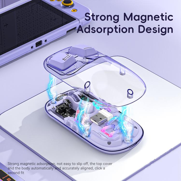 IMICE T300 4 Keys 1600DPI RGB Luminous Mouse Bluetooth Dual Mode Charging Wireless Silent Mouse With Magnetic Back Cover(Blue) - Wireless Mice by iMICE | Online Shopping UK | buy2fix