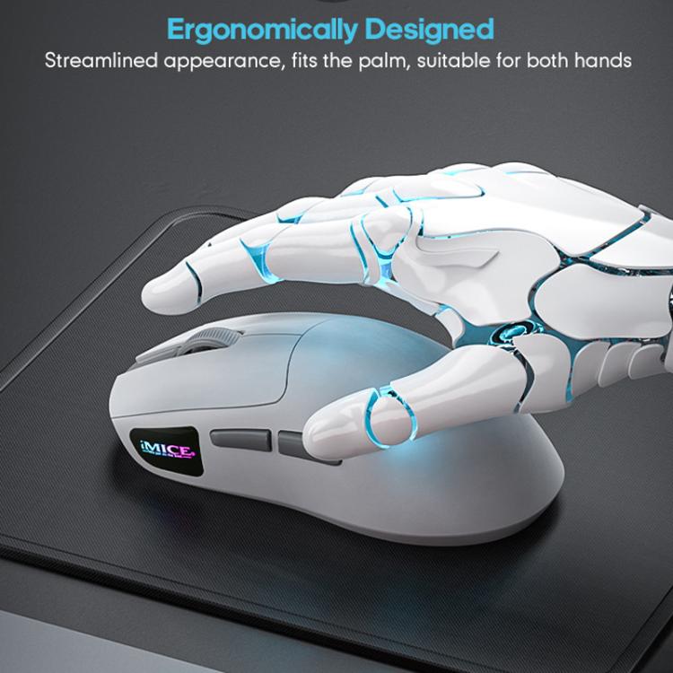 iMICE G900 6 Keys 12800DPI Gaming Mouse Rechargeable Tri-Ode Wireless Mouse(White) - Wireless Mice by iMICE | Online Shopping UK | buy2fix