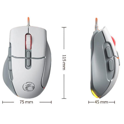 iMICE G800 7 Keys 7200DPI Wired Gaming Silent Mouse With LED Lighting(Gray White) - Wired Mice by iMICE | Online Shopping UK | buy2fix