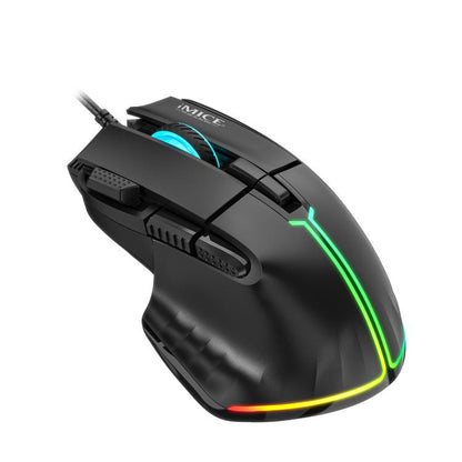 IMICE T50 8 Keys 12800DPI Wired Gaming Mouse With Adjustable DPI And RGB Lighting(Black) - Wired Mice by iMICE | Online Shopping UK | buy2fix