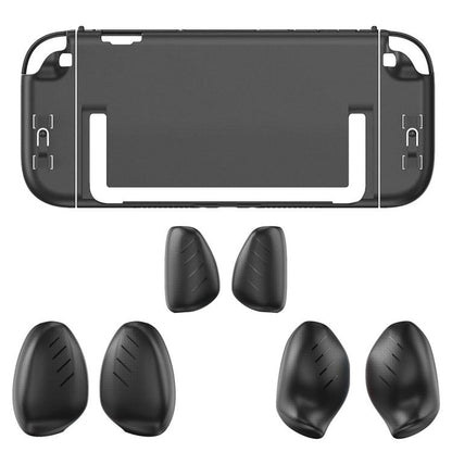 For Nintendo Switch 2 Split Design Crystal PC Protective Case with 3 Sizes Ergonomic Grips Clear Black+Black - Cases by buy2fix | Online Shopping UK | buy2fix