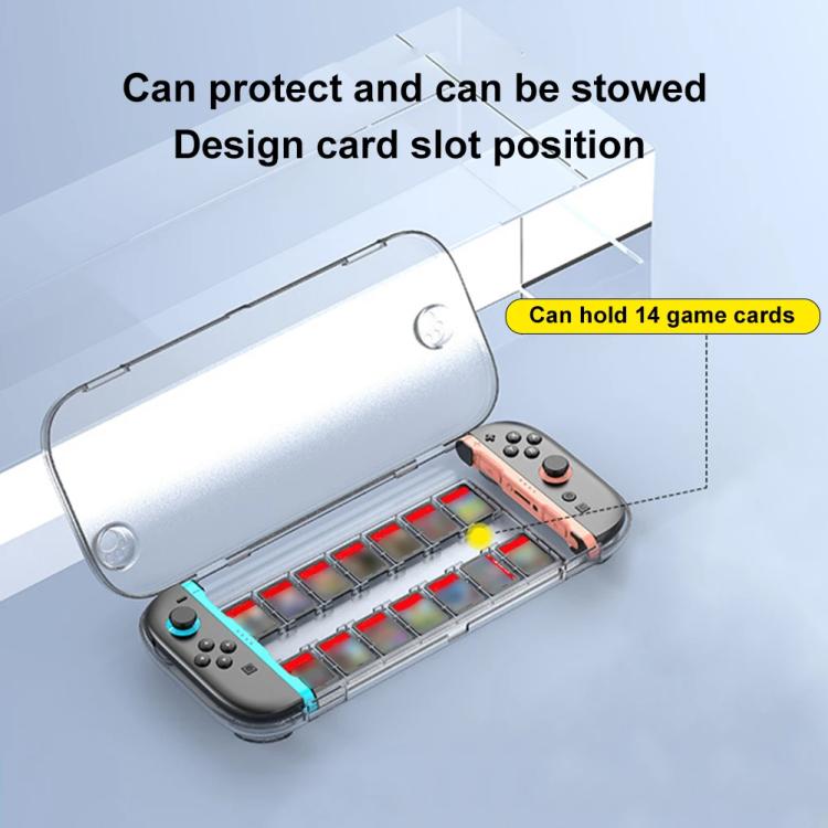 For Nintendo Switch 2 Console Crystal Storage Case Organizer Anti-Scratch Travel Box With 14 Game Card Slots(Clear White) - Cases by buy2fix | Online Shopping UK | buy2fix