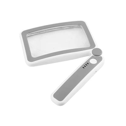 3.5X 12LED Folding Magnifying Glass Handheld Reading Glass With Charge Display(White) - Others by buy2fix | Online Shopping UK | buy2fix