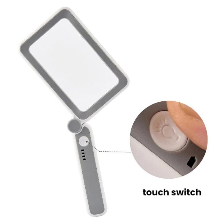 3.5X 12LED Folding Magnifying Glass Handheld Reading Glass With Charge Display(White) - Others by buy2fix | Online Shopping UK | buy2fix