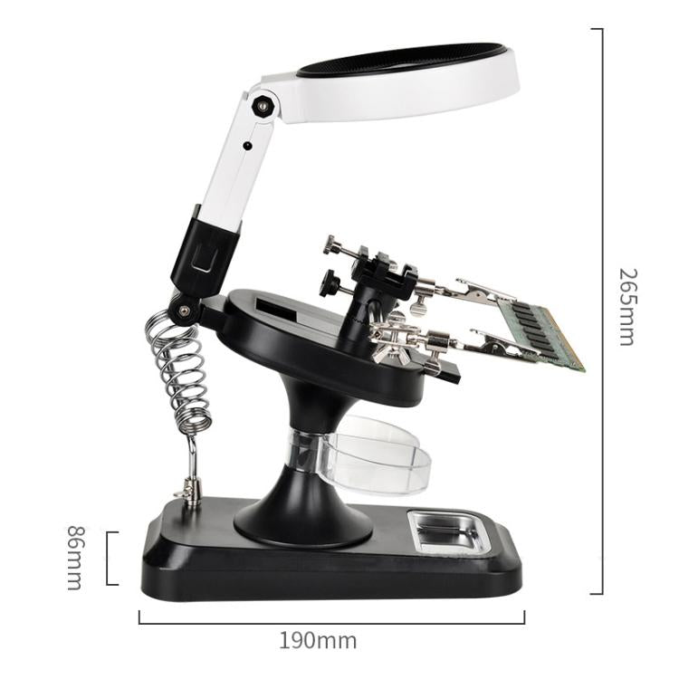 5x 10x Desktop Handheld Magnifying Glass 32 LEDs Soldering Iron Maintenance Workbench(White) - Repair Platform by buy2fix | Online Shopping UK | buy2fix
