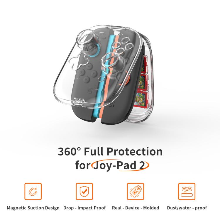 For Nintendo Switch 2 Joy-Con Controllers Crystal Clear Hard Case with 6 Game Card Storage Slots - Cases by buy2fix | Online Shopping UK | buy2fix