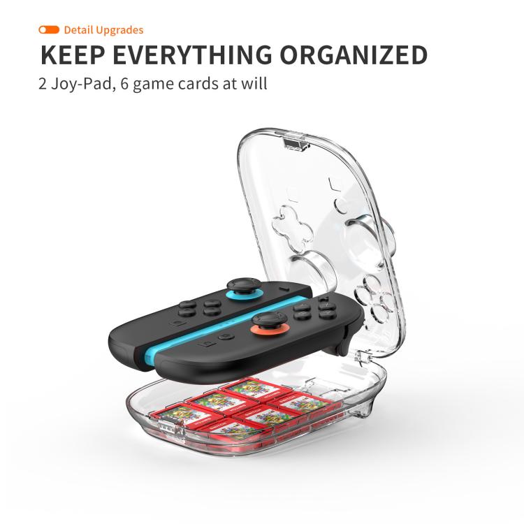 For Nintendo Switch 2 Joy-Con Controllers Crystal Clear Hard Case with 6 Game Card Storage Slots - Cases by buy2fix | Online Shopping UK | buy2fix