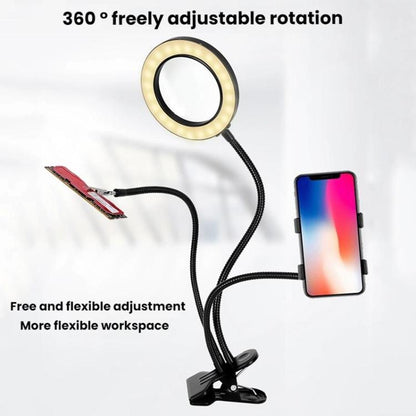 10X 72LEDs Optical Magnifying Glass Hose Type Mobile Phone Holder(Black) - Others by buy2fix | Online Shopping UK | buy2fix