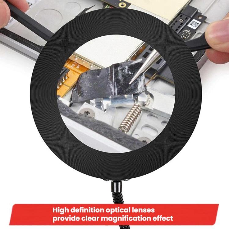 10X 72LEDs Optical Magnifying Glass Hose Type Mobile Phone Holder(Black) - Others by buy2fix | Online Shopping UK | buy2fix