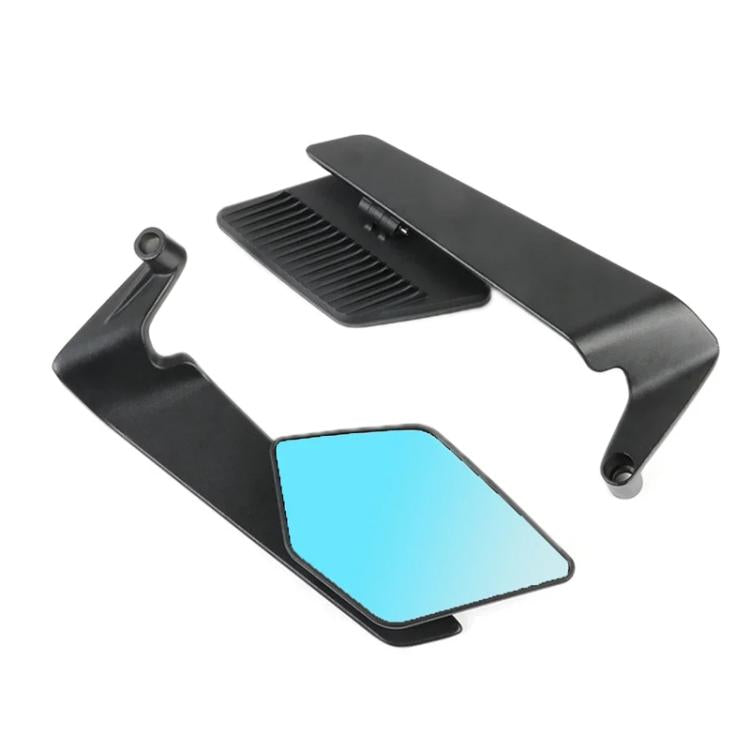 Motorcycle Universal Aluminum Alloy Wind Wing Rearview Mirror, Color: Blue Mirror - Side Mirrors by buy2fix | Online Shopping UK | buy2fix