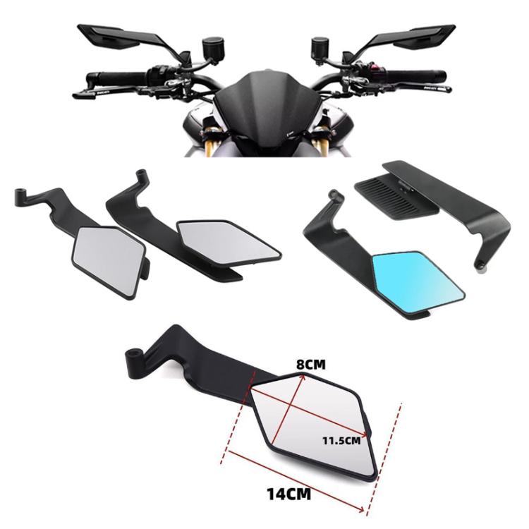 Motorcycle Universal Aluminum Alloy Wind Wing Rearview Mirror, Color: White Mirror - Side Mirrors by buy2fix | Online Shopping UK | buy2fix