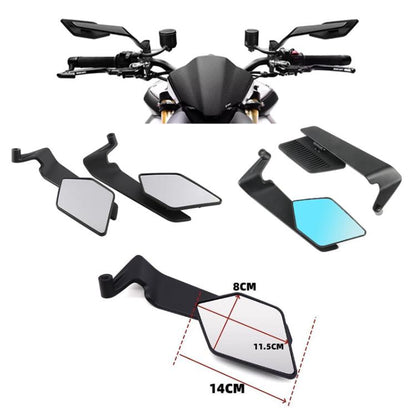 Motorcycle Universal Aluminum Alloy Wind Wing Rearview Mirror, Color: Blue Mirror - Side Mirrors by buy2fix | Online Shopping UK | buy2fix