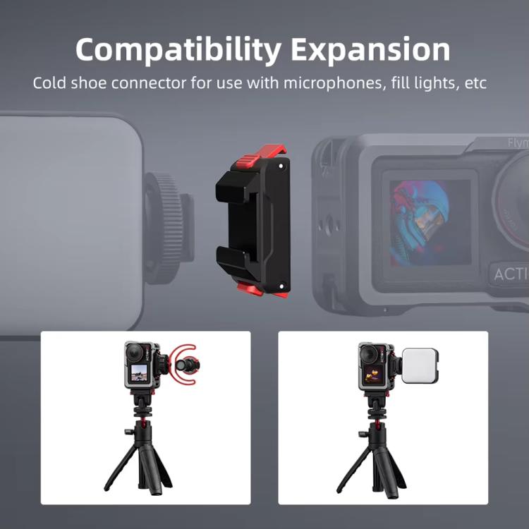 For DJI Osmo Action 5 Pro/Action 4/Action 3 Magnetic Quick Release Adapter with Cold Shoe Mount Base(Black) - Mount & Holder by buy2fix | Online Shopping UK | buy2fix