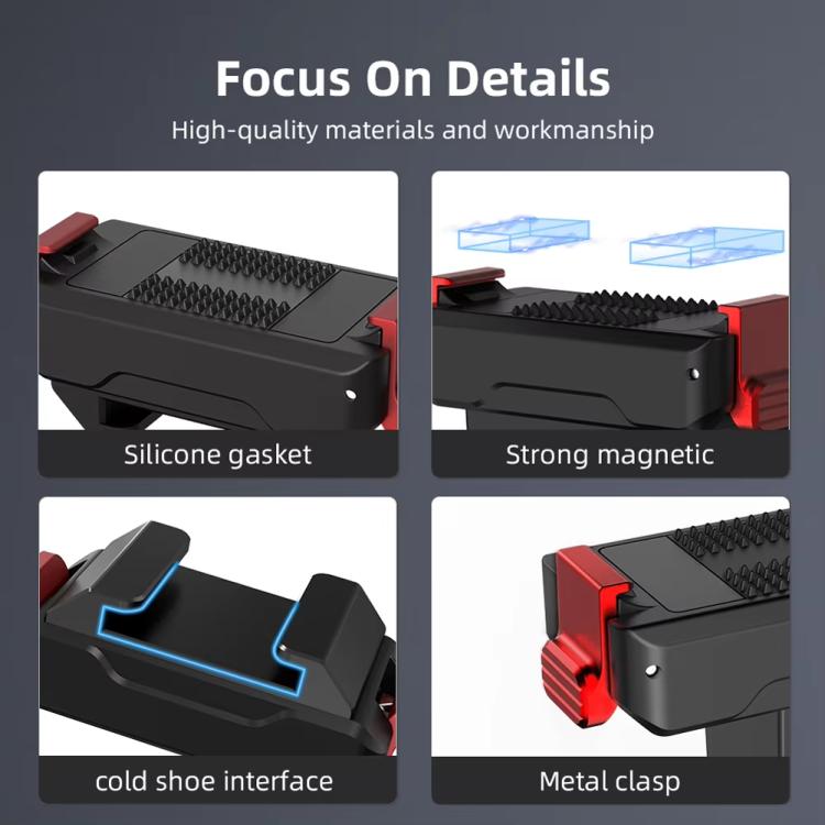 For DJI Osmo Action 5 Pro/Action 4/Action 3 Magnetic Quick Release Adapter with Cold Shoe Mount Base(Black) - Mount & Holder by buy2fix | Online Shopping UK | buy2fix