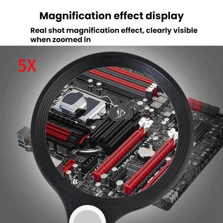 5/10/20X 13.5cm 3 Colors LED Handheld Magnifying Glass Adjustable Brightness For Reading, Spec: Battery - Hand Held Style by buy2fix | Online Shopping UK | buy2fix