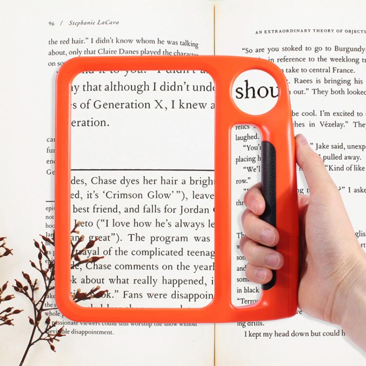 5/10X 48LEDs Magnifier 3 Colors Cold Warm Brightness Adjustment Handheld Loupe, Spec: Battery Orange - Hand Held Style by buy2fix | Online Shopping UK | buy2fix