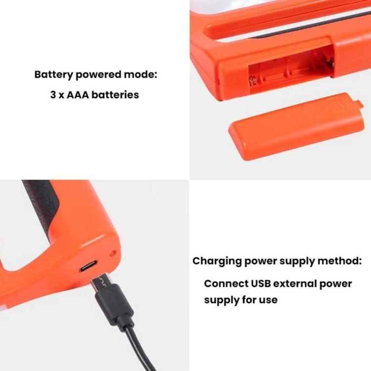 5/10X 48LEDs Magnifier 3 Colors Cold Warm Brightness Adjustment Handheld Loupe, Spec: Battery Orange - Hand Held Style by buy2fix | Online Shopping UK | buy2fix