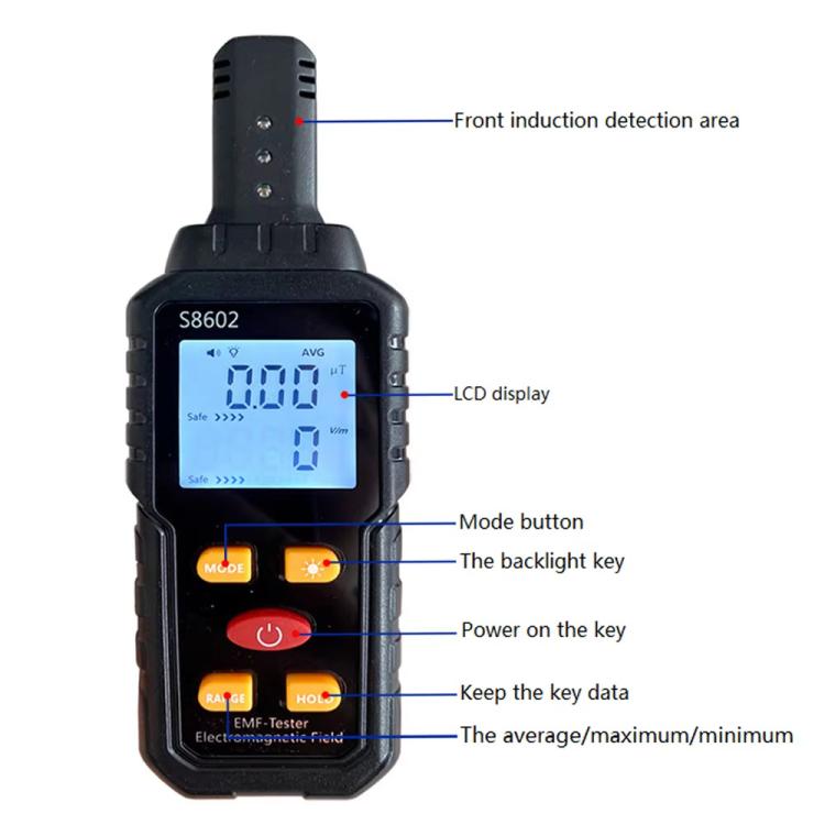 Digital Electromagnetic High Frequency Radiation Environment Tester(S8602) - Radiation Detector by buy2fix | Online Shopping UK | buy2fix