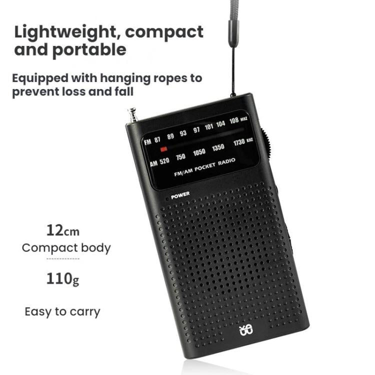 FM/AM Full-Band Channel Pocket Portable Pointer Radio Player(Black) - Radio Player by buy2fix | Online Shopping UK | buy2fix