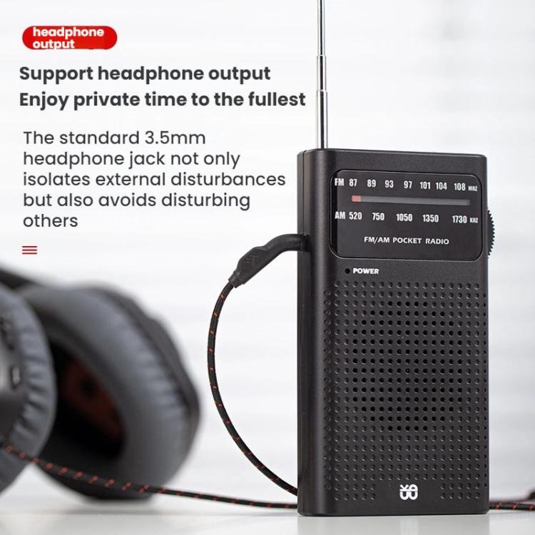 FM/AM Full-Band Channel Pocket Portable Pointer Radio Player(Black) - Radio Player by buy2fix | Online Shopping UK | buy2fix
