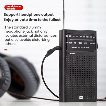 FM/AM Full-Band Channel Pocket Portable Pointer Radio Player(White) - Radio Player by buy2fix | Online Shopping UK | buy2fix