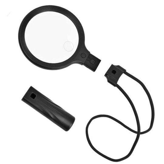 5/10X 30 LEDs Magnifying Glass USB Charging Neck Worn Handheld For Reading Maintenance(Black)