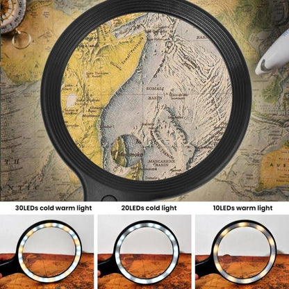 5/10X 30 LEDs Magnifying Glass USB Charging Neck Worn Handheld For Reading Maintenance(Black) - Hand Held Style by buy2fix | Online Shopping UK | buy2fix