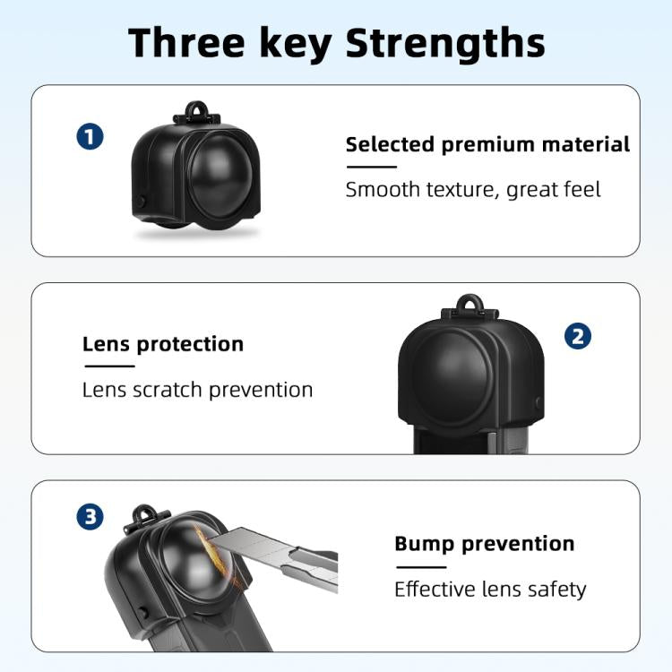 For Insta360 X5 Camera Flymile Lens Protective Cover Dustproof & Scratch-Resistant Anti-Fall Protector Cap(Black) - Len Accessories by Flymile | Online Shopping UK | buy2fix