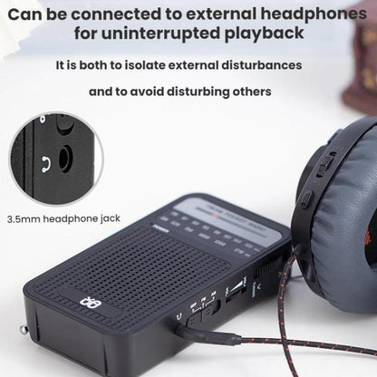 Portable Pointer AM/FM Full Channel Radio(Black) - Radio Player by buy2fix | Online Shopping UK | buy2fix