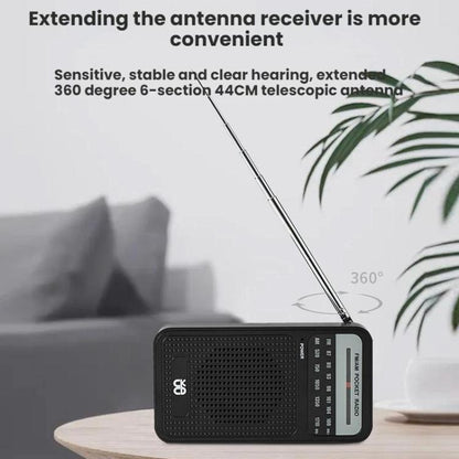 Portable Pointer AM/FM Full Channel Radio(Red) - Radio Player by buy2fix | Online Shopping UK | buy2fix