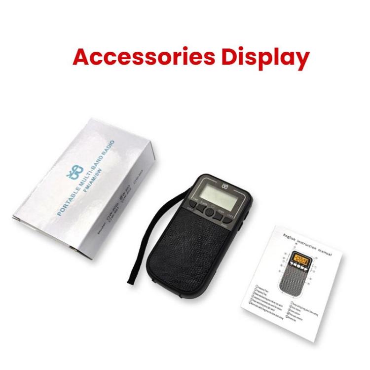 Portable FM/AM/SW Multi-Band High-Sensitivity Clock-Controlled Radio Player, Specification: For EU(Black) - Radio Player by buy2fix | Online Shopping UK | buy2fix